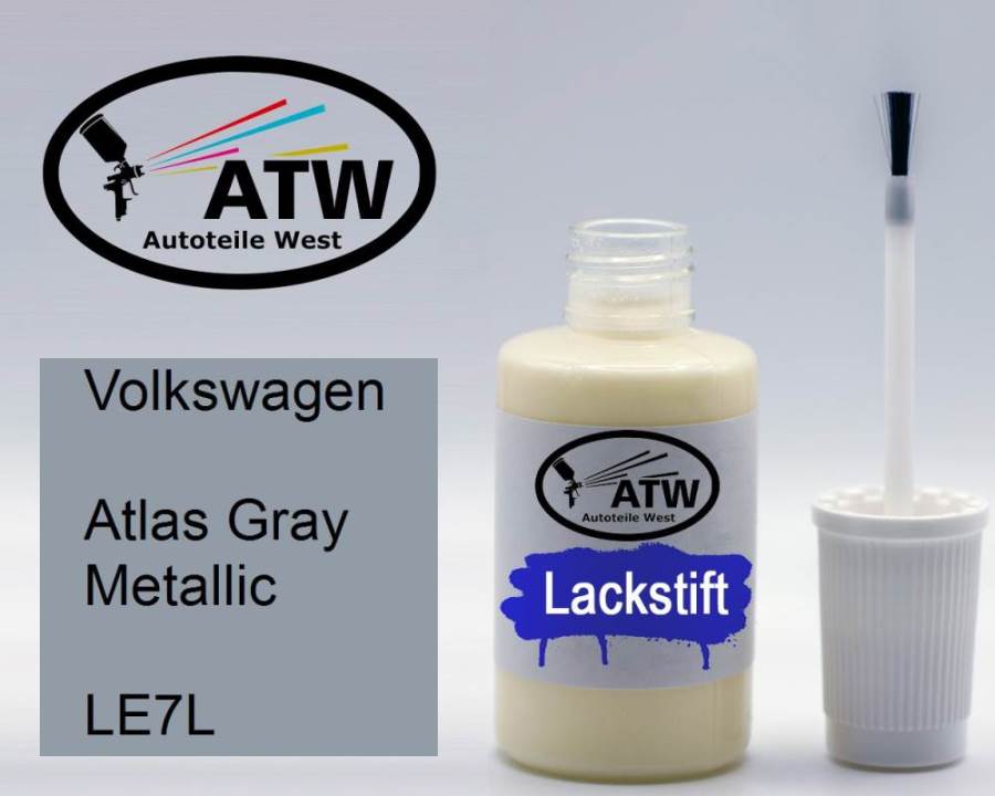 Volkswagen, Atlas Gray Metallic, LE7L: 20ml Lackstift, von ATW Autoteile West.